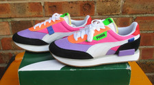 Ladies Puma Trainers Future Rider Play on Luminous Purple Black Pink UK 3.5 BNIB