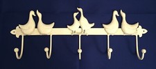 Metal Birds 5 Hook Coat Hangers Lead Key Wall Rack 50cm Long