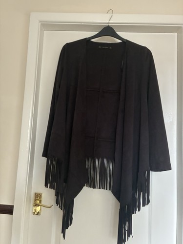 Zara woman dark blue fringed - zara,