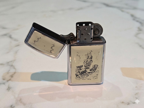 Zippo scrimshaw whaling - scrimshaw,