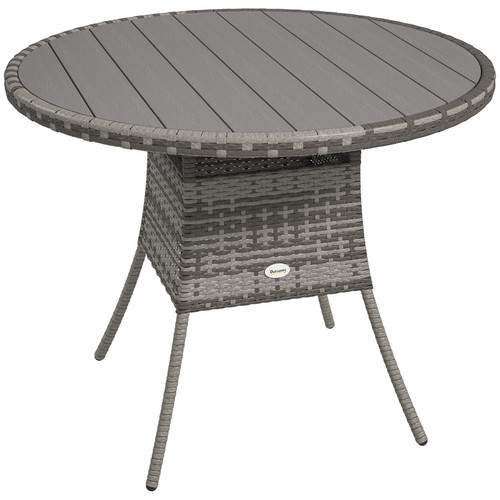 Rattan round garden table - pe,