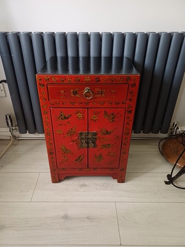 Vintage oriental red lacquered - vintage,