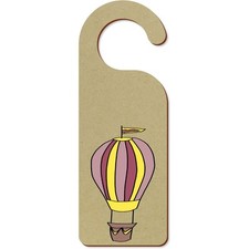 'Pink Hot Air Balloon' 200mm x 72mm Door Hanger / Sign (DH00045904)