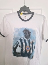 Unique Ginola print Men's Ring Collar White Tshirt Size M