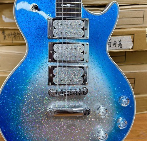 Custom electric guitar blue - guitar,