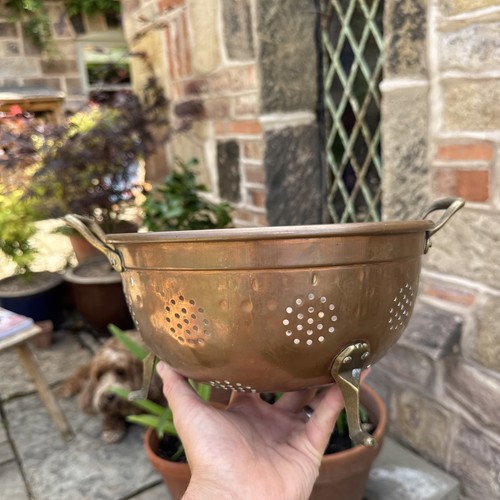 Vintage copper colander - ,
