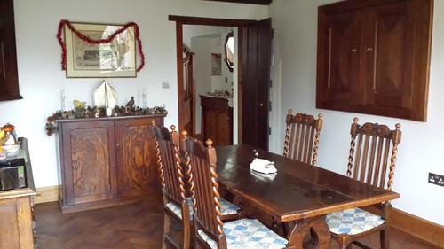 Antique oak refectory - table, &