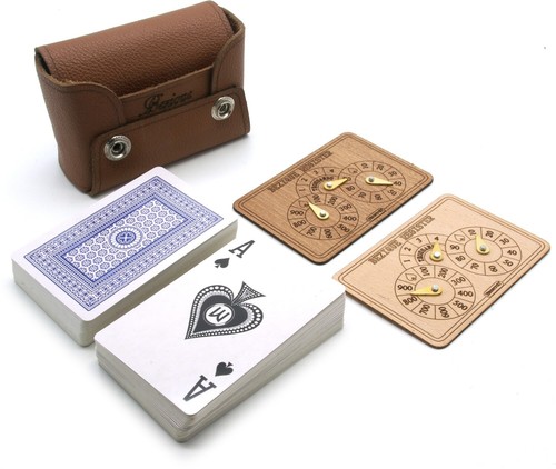 Leather bezique card - leather, game