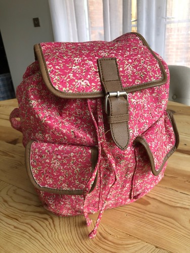 Pink floral backpack angels - pink, by