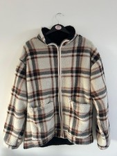 Hollister Women's Lumberjack Checked Reversible Warm Fleecy Zip Jacket Size XS