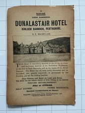 LOCH RANNOCH - DUNALASTAIR HOTEL - 1905 Original Antique Advert Scotland