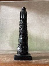 Totem Pole Boma 5 1/2 Inch  Black Resin  Souvenir ￼1960’s