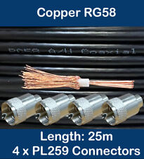 25m Copper Black RG58 50 Ohm