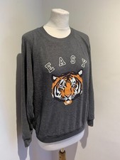 WILDFOX sweatshirt jumper XS 8 10 logo casual slouch lounge EASY TIGER oversize
