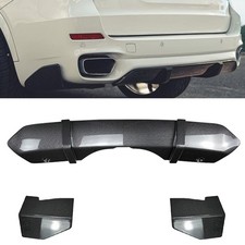 Car Rear Bumper Diffuser Lip For BMW X5 F15 M Sport 2014-2018 Carbon Fiber Look