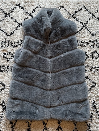 Reserved grey faux fur gilet - grey,