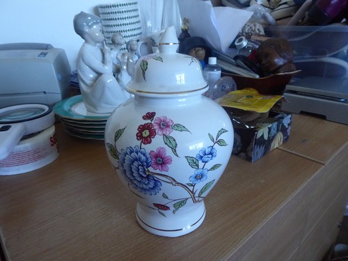 Large colourful ginger - , jar