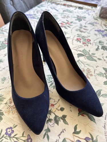 Ladies navy blue suede - navy, padded