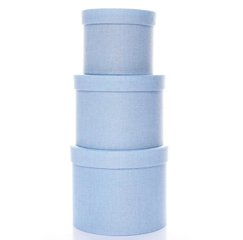 Textured blue hat box - blue, box|