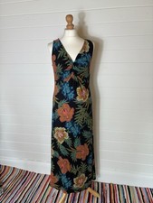 EAST LIFESTYLE LONG MAXI DRESS BLACK TROPICAL STYLE FLORAL PRINT SUMMER SUN 12