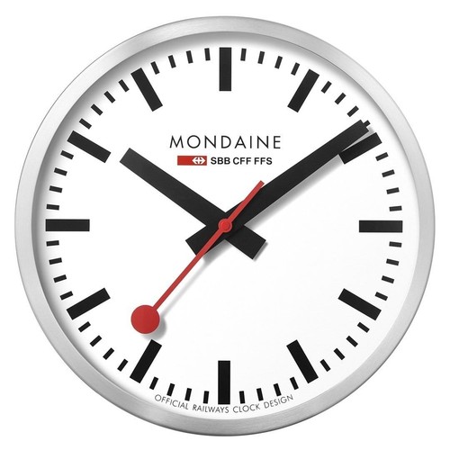 Mondaine wall clock with - mondaine, white