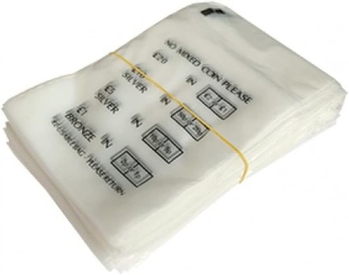 Plastic coin bags - bags, bank