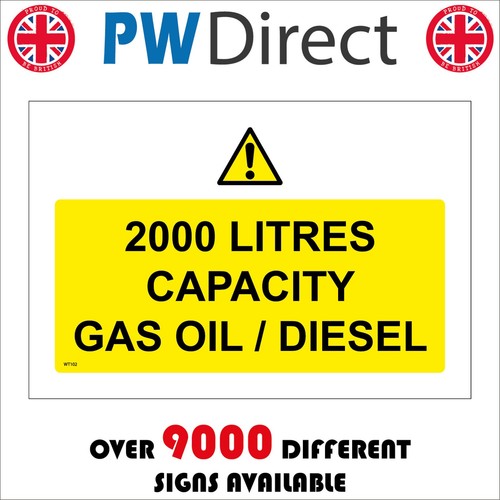 Sign 2000 litres capacity gas - sign,