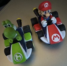 Mario Kart Racing Carrera 1. First Slot Cars x 2 Super Mario & Yoshi - Tested