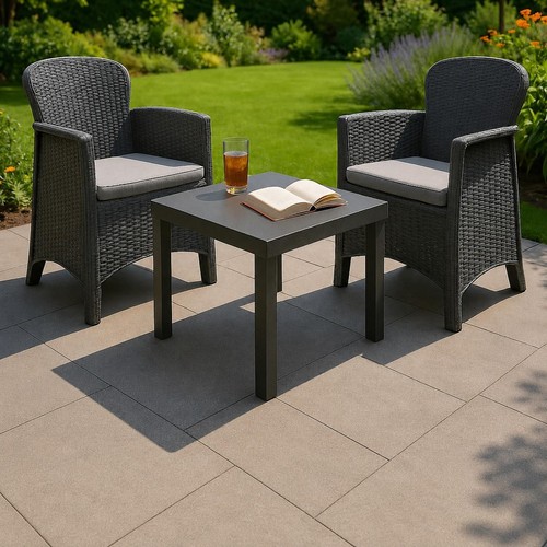 3pc rattan bistro set outdoor - set,