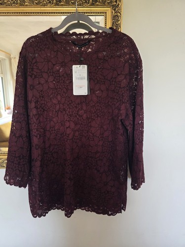 Zara woman burgundy floral - zara,