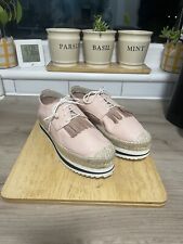 Catwalk Rose Pink Leather Chunky Platform Lace Up Shoes Uk 5 VGC