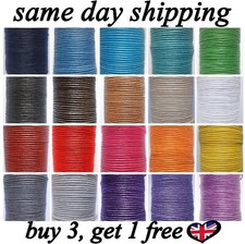 2mm Waxed Cotton Cord 10m to 50m Jewellery Craft Making Bracelet Necklace String
