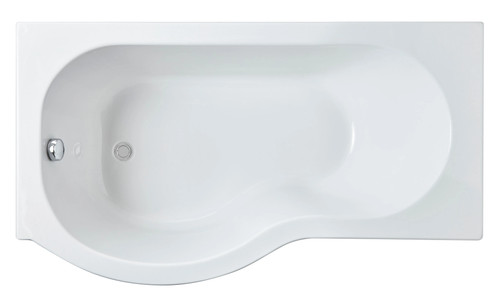 1500mm shaped showerbath - p, lh