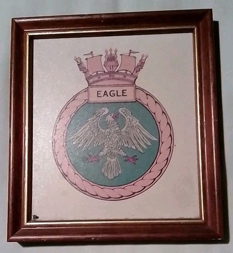 Framed british hms eagle ships - framed,
