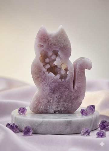 Pink amethyst cat - cat,