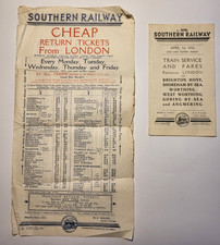SOUTHERN RAILWAY  POCKET TIMETABLE 1936 + SOUTHERN RAILWAY  HANDBILL 1935