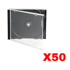 50 x CD JEWEL CASES WITH BLACK