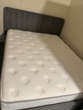 Super King Size Ottoman Storage Panel Upholstered Bed Frame and Quality Mattress