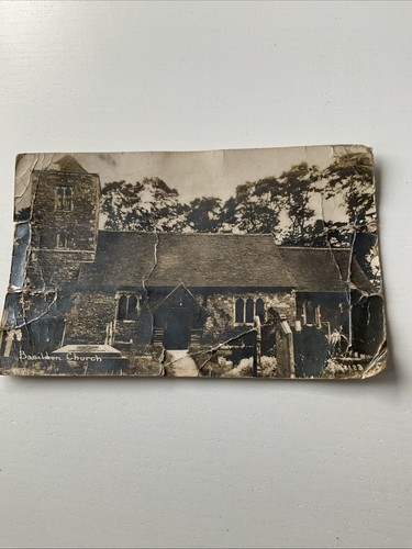 Old basildon church postcard - old,