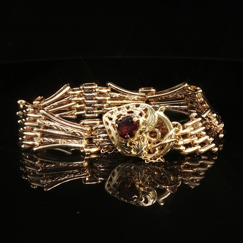 9ct gold gate bracelet 19cm - gate,