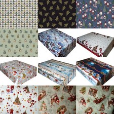 Christmas PVC Tablecloth Wipeable Table cloth Cover Wipe Clean Vinyl Oilcloth