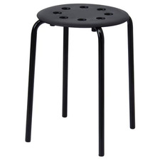 IKEA MARIUS Stool Multi Purpose Kitchen Breakfast Bathroom Use Strong Black