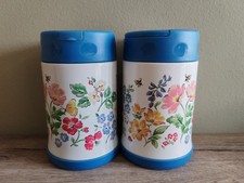2x Cath Kidston Vacuum Food Jar Flask Meadow Floral Insects Camping Travel Lunch