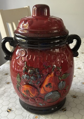 Large red rumtopf west germany - red,