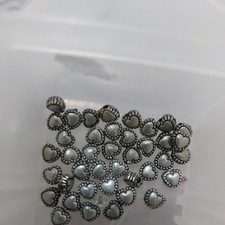 (14g) small metal heart beads for Jewellery Making & Crafts