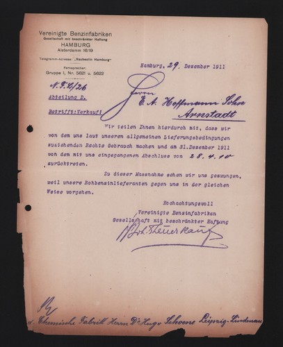 Hamburg letter 1911 - hamburg,,