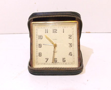 Vintage Smiths 7 Jewels Made in England Travel Alarm Mechanical Clock c1930s