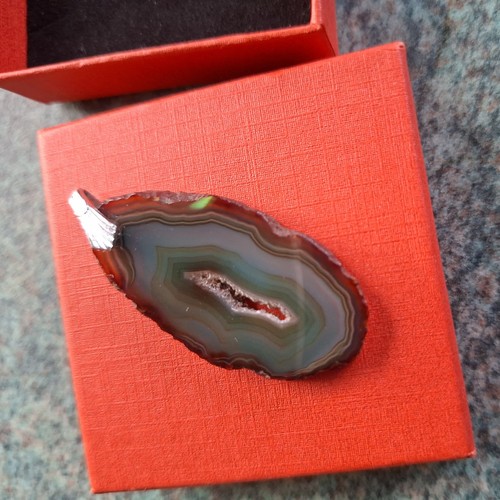 Agate slab slice necklace - slice,