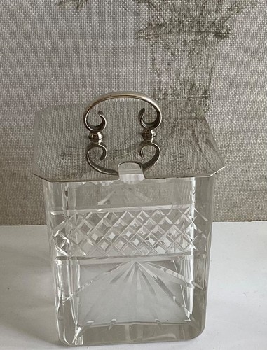 Vintage cut glass preserve - glass, pot