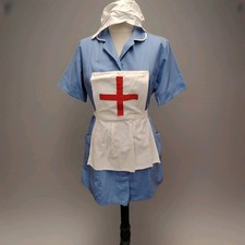 Ladies Blue Nurse Outfit Uniform Sexy Fancy Dress Halloween Size 14/16